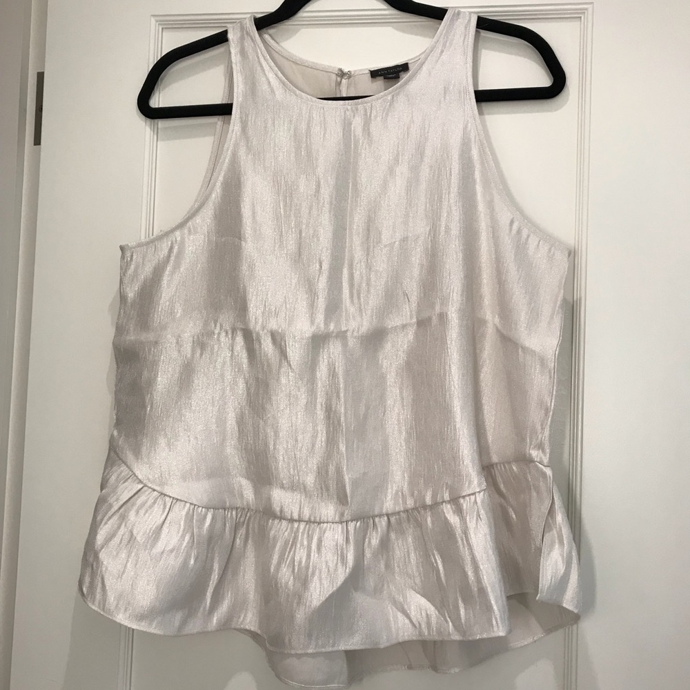 BNWT ANN TAYLOR METALLIC GOLD DRESS TOP